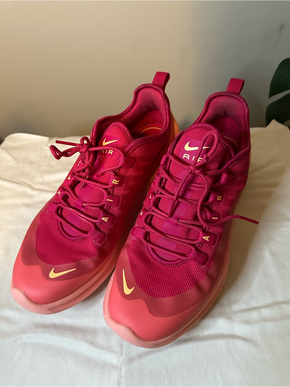 Nike Women's Hot Pink and Yellow Air Max Sneakers